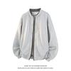 Mens Oversized Plaid Fake Two-Piece Hoodless Cardigan Jacket Fall Casual Outerwear