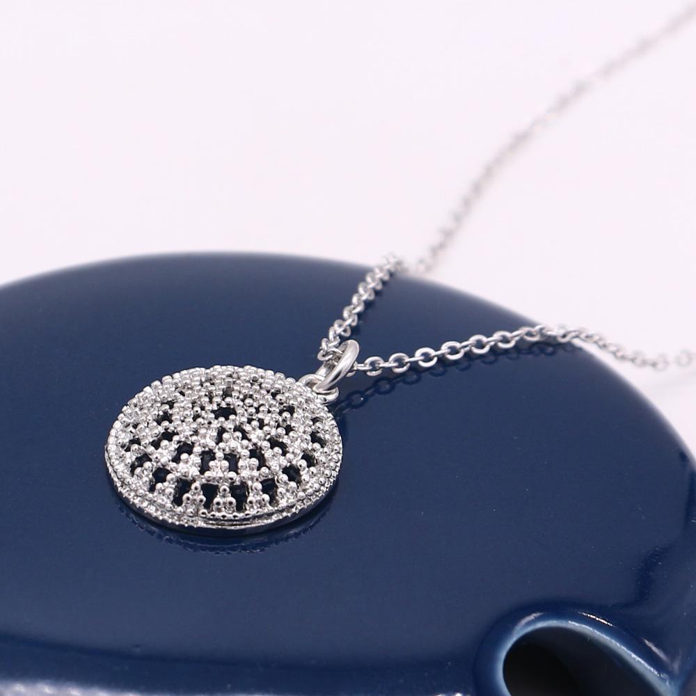 Fashion Women Jewelry 100%925 Sterling Silver Biscuit Shape  Pendant Necklace Kawaii Girl Choker Collar