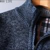 Men Fleece Lined Zip Up Sweater Heavyweight Knit Jacket Oversized Winter Warm Pullover Outerwear