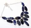 Big Cluster Sodalite 925 Silver Plated Necklace 17" Christmas Special Offer F3m01