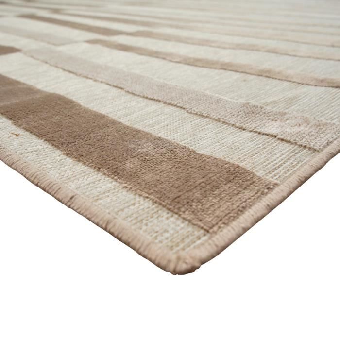 Modern Living Room Rug with Light Brown Relief 120x160