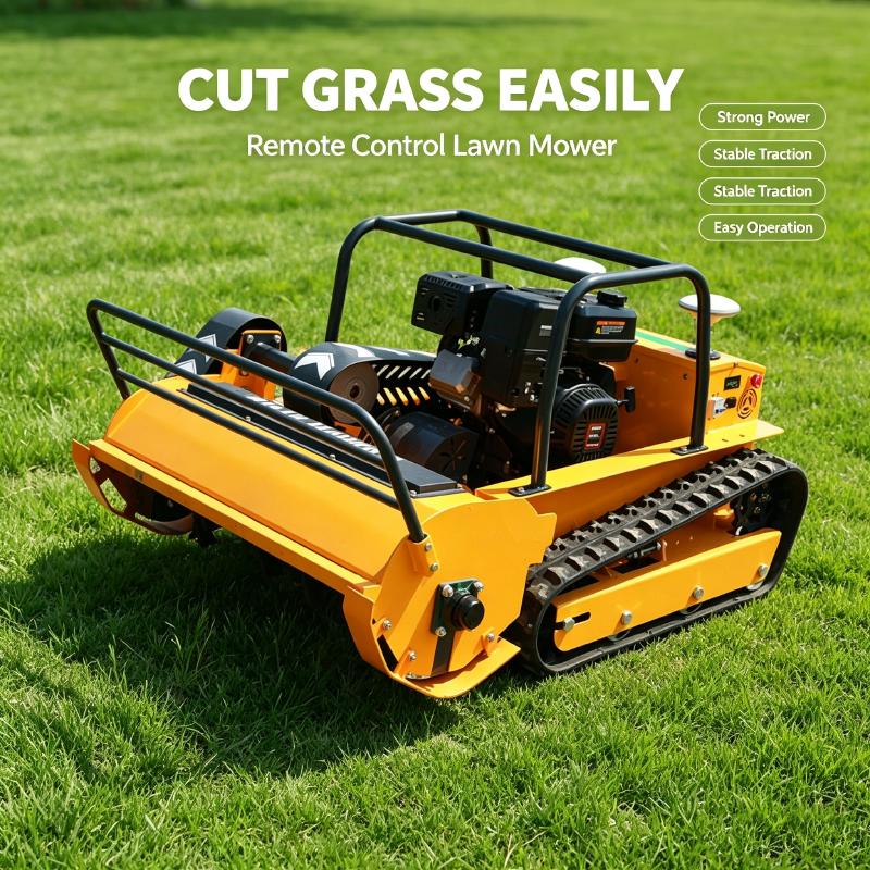 Industrial Grade Crawler RC Lawn Mower Tracked Remote Control Grass Cutting Machine for Engineering Greening