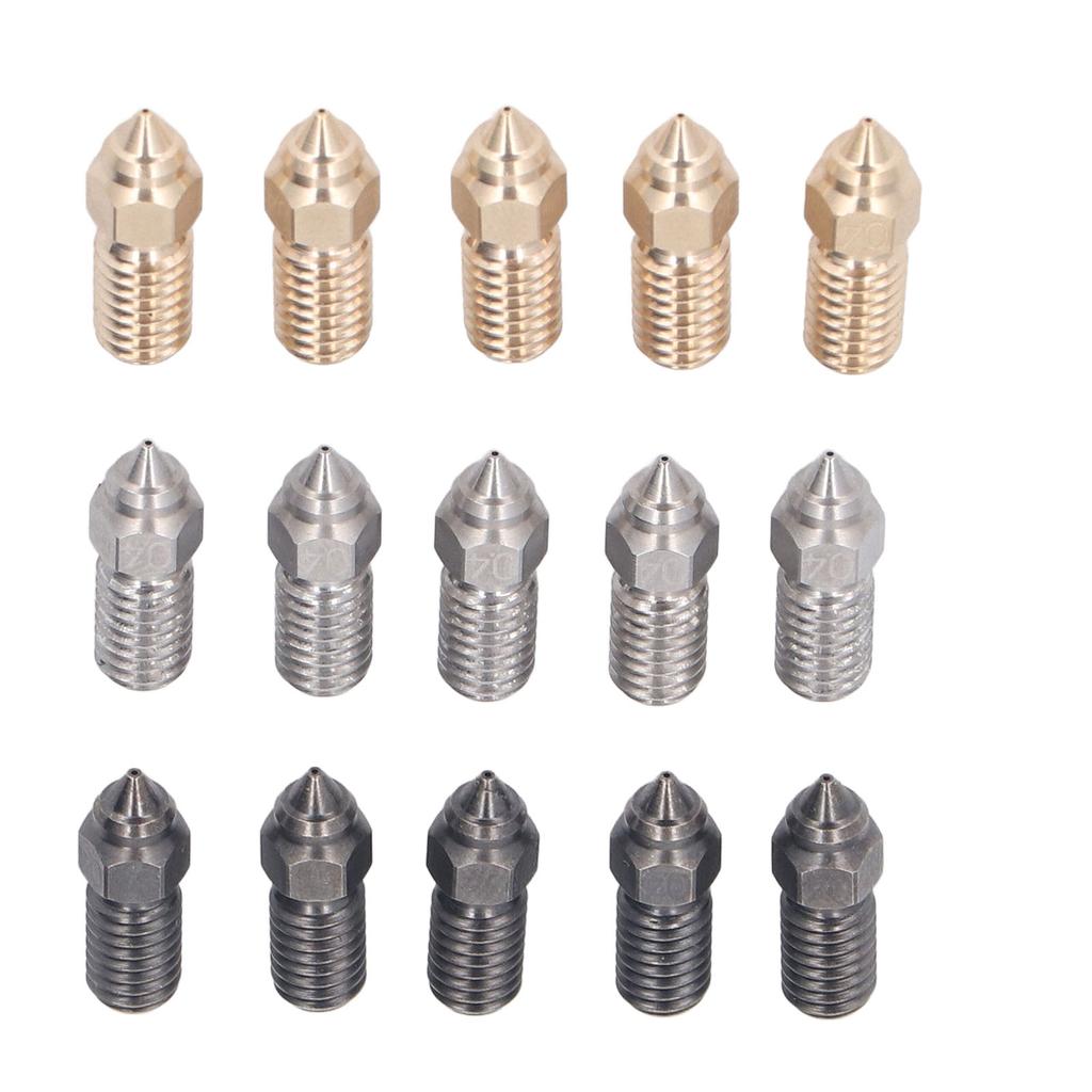 0.4mm 3D Printer Nozzle Kit Brass Hardened Steel Stainless Steel High Flow Extruder Nozzles for Nept