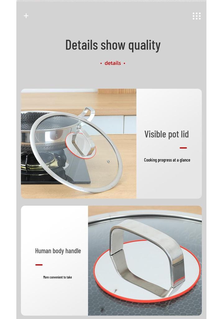 Deepened 316 Stainless Steel Non-Stick Double-Handle Pan for Pancakes - Compatible with Induction and Gas Cookers