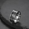 VASSAGO Viking Celtic Runes Ring For Men Triquetra Trinity Norse Jewelry Black Ring Good Luck Irish Mens Jewelry