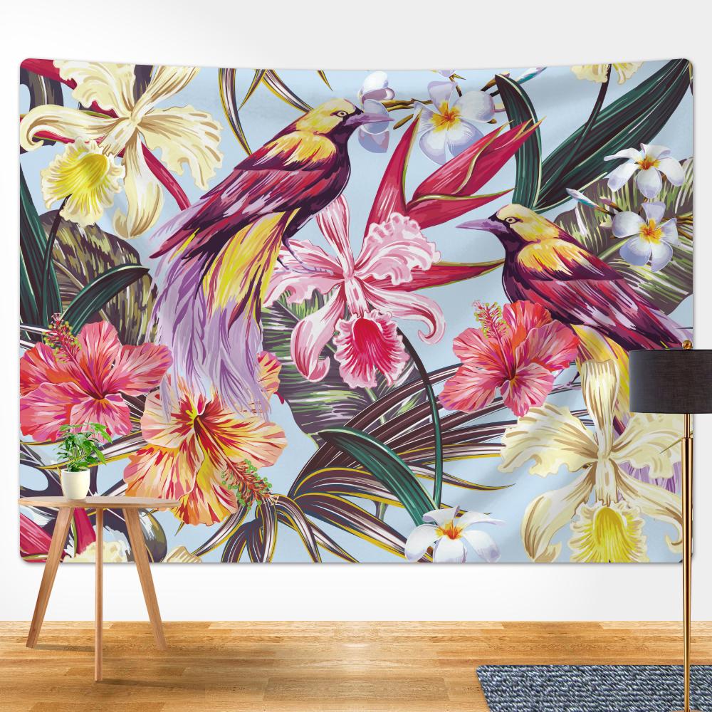 Pretty Animal Floral Wall Hanging Bedroom Wall Decor Boho Hippie Home Decor Art Tapestry Background Cloth Yoga Mat Sheets