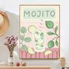 Cocktail Color Block Hand Mojito Wall Art Canvas Painting Nordic Posters And Print Abstract Wall Decor For Home Decor Unframed