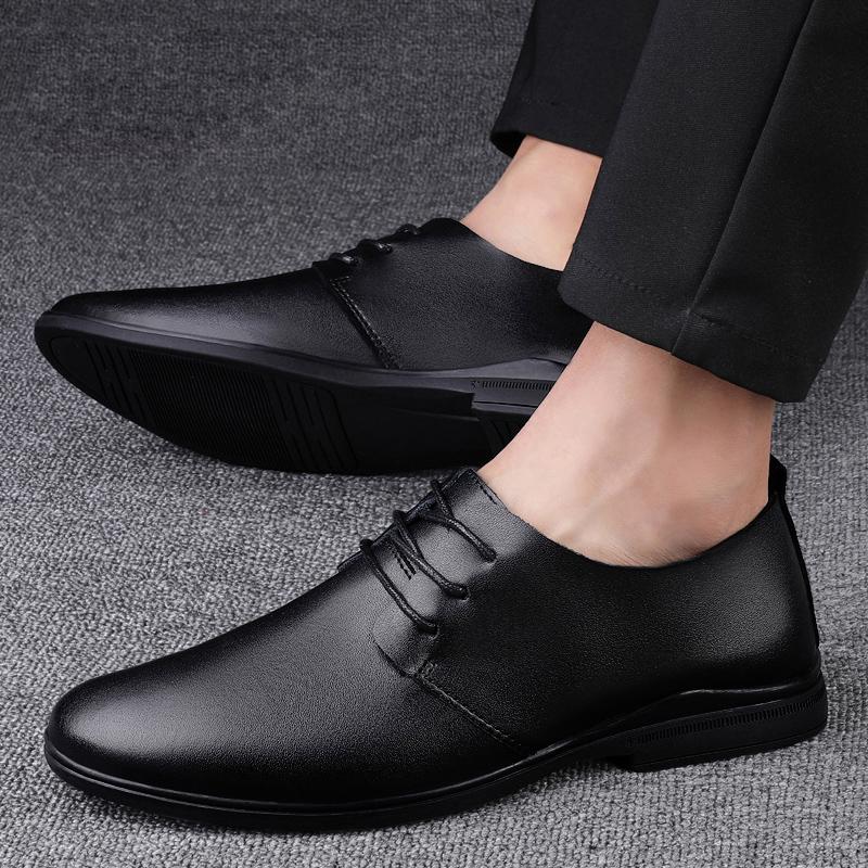 Fashion Leather Male Wedding Shoes Lace-Up Men's Oxford Shoes Classic Formal Business Dress Shoes 2025 New Arrival Male Walking Flats