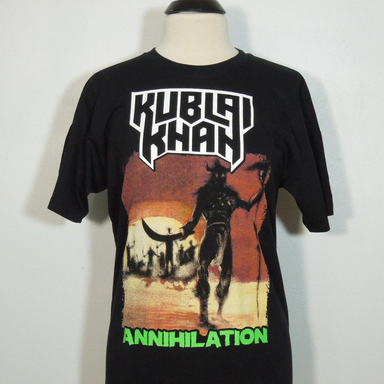 KUBLAI KHAN Annihilation S SMALL T-Shirt Black Mens Band Logo S