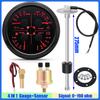 Red LED 85mm Gauge with Alarm 4 IN 1 Water Temp Meter/Oil Pressure/Fuel Gauge/Voltage+ 0-190 ohm Fuel Level Sensor 100-550mm 12V