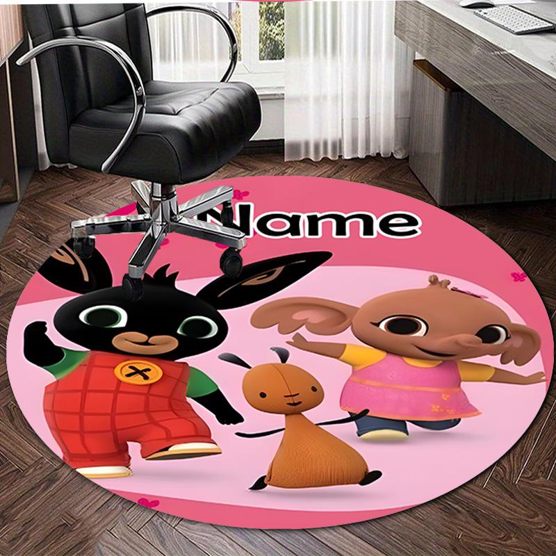 Personalized B-Bing Bunny Round Chair Office Rug - Perfect for Mat, Office Chair & More - Ideal Gift for Birthdays and Holidays