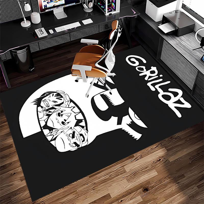 G-Gorillaz band Print Area Rug - Soft, Washable Non-Slip Indoor Mat for Office Chairs, Living Room, Home Office Decorative Rug