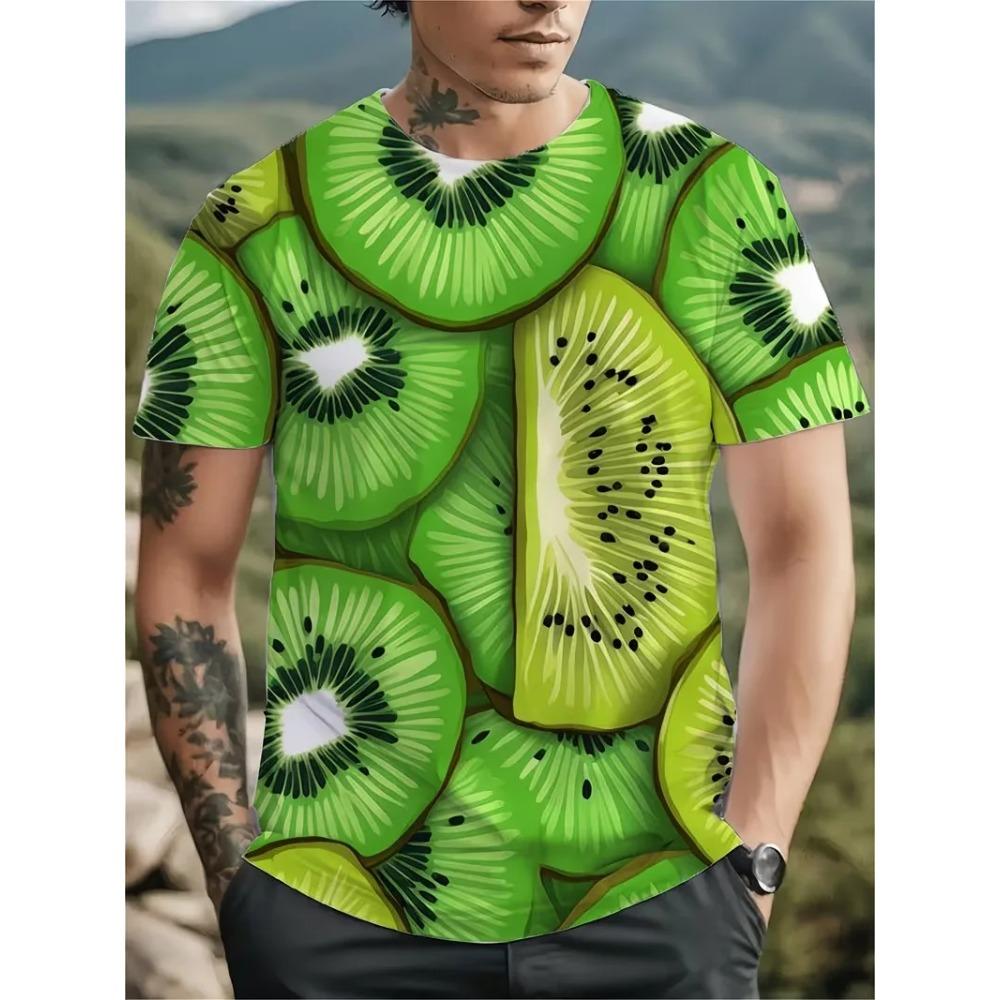 Summer Men's 3D Printed Crew Neck T-shirt Is Fashionable, Versatile, Breathable, Trendy, and Casual