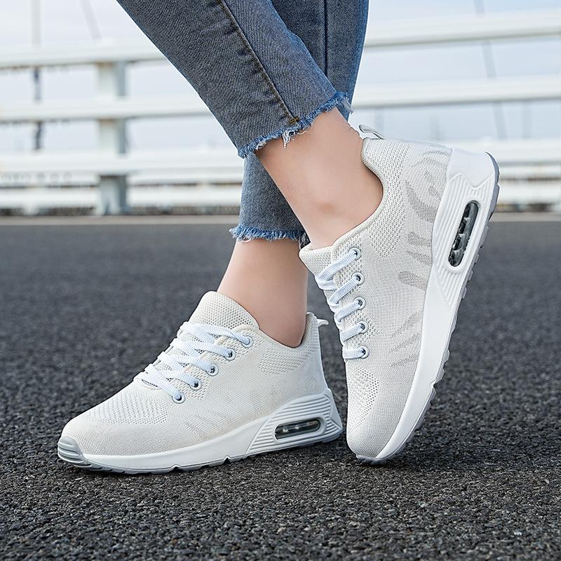 2025 spring new flying woven mesh breathable sports casual shoes fashion trendy shoes women's shoes air cushion shoes