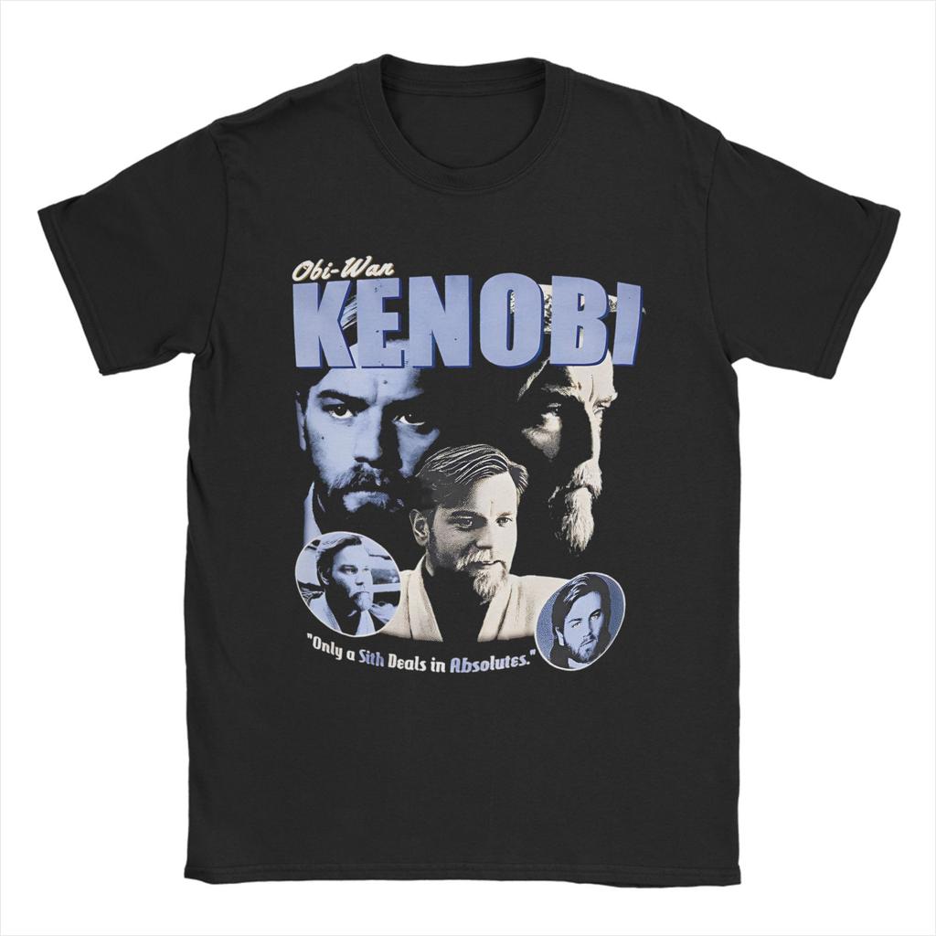 Obi-Wan Kenobi Space T Shirt Men's 100% Cotton Creative T-Shirts Crewneck Jesus Retro Collage Tees Short Sleeve Clothing Printed