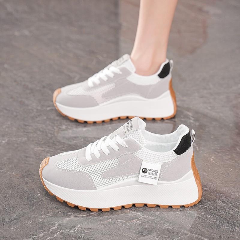 Women s Shoes New Breathable Hollow Mesh All-matching Platform Sole Sneakers Casual Dad 35