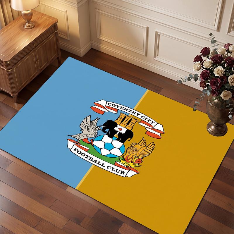 Tappeto in Velluto di Cristallo con Stampa del Coventry City Football, Comodo Assorbente d'Acqua Antiscivolo Tappeto per Pavimenti Interni