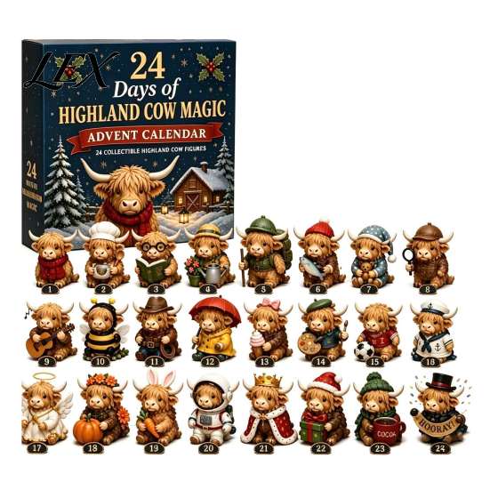 Christmas Theme Advent Calendar 2026 Calendar, 24-Day Acrylic 2D Ornament Set with Tree Pendant Animal Figures, Hanging Decor, Holiday Gift