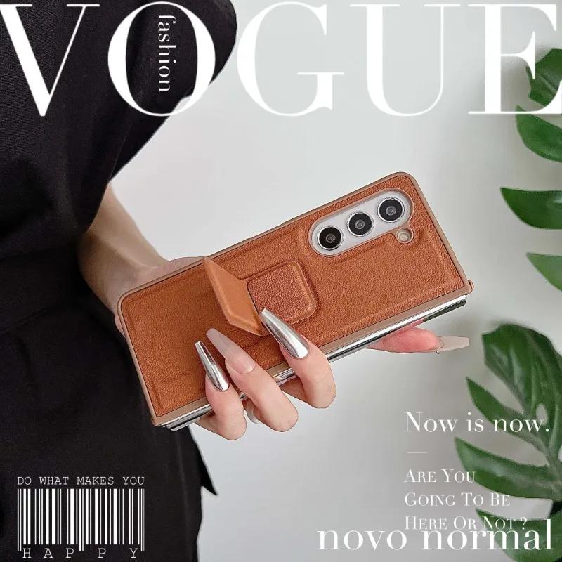 PU Leather Phone Case for Samsung Galaxy Z Fold with Kickstand Protective Cover Compatible with Multiple Models Fold 7 6 5 4 3