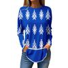 Magliette da Donna Autunno Casual Manica Lunga Felpa Stampa Natalizia Top Pullover