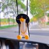 Anime Gypsum Swing Duck Car Interior Decoration Cute Wearing Hat Glasses Duck Auto Rearview Mirror Pendant For Car Accessories