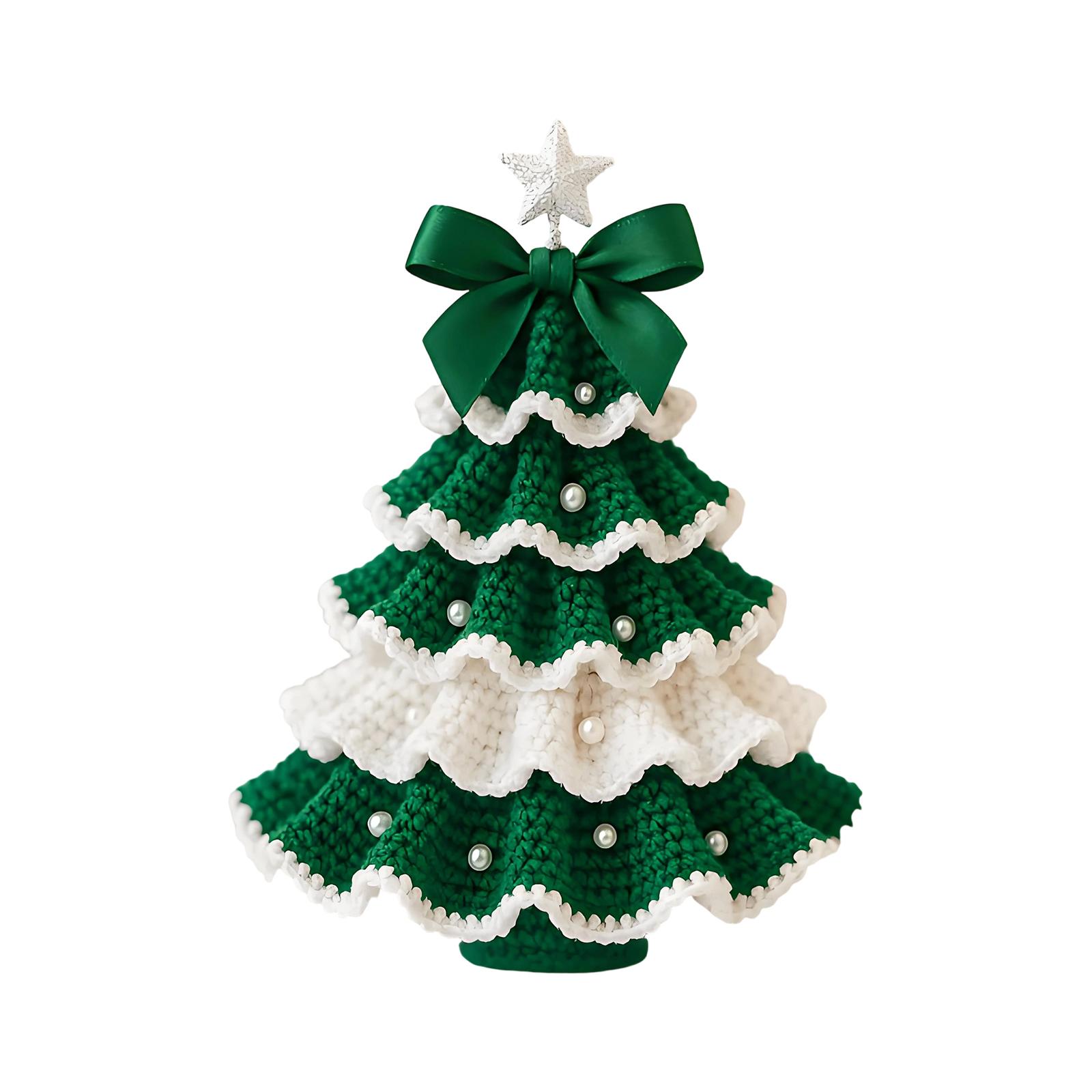 

Вязаная крючком рождественская елка ручной работы – Вязаное праздничное украшение для дома, для стола и для подарка One Size