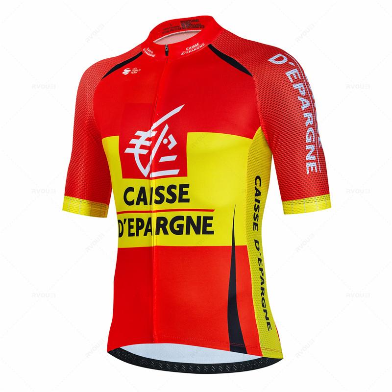 

2026 Caisse D Épargne Cycling Jersey Set Summer Breathable Men Clothing MTB Bike Clothes Bicycle Uniform Maillot Ropa Ciclismo Hombre 5XL