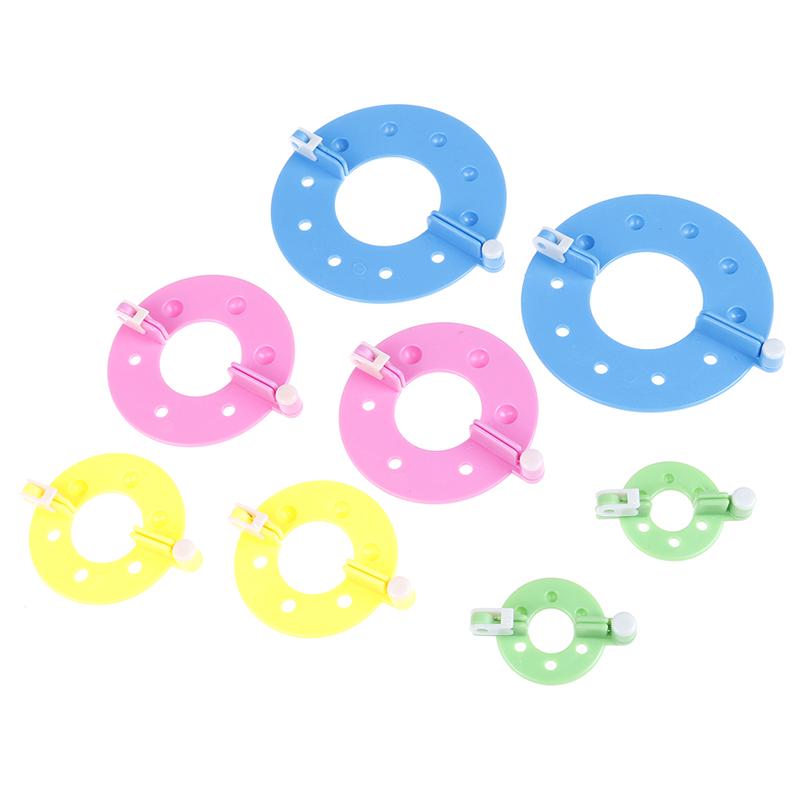 8Pcs 4 Sizes Fluff Ball Weaver Pompom Maker Knitting Loom Kit