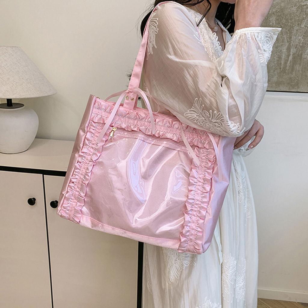 Ita Bag Tote Bag Clear Window for Pins Shoulder Bag Handbag Bag DIY Cosplay Stachel Tote Bag Sweet Bows Purses Gifts