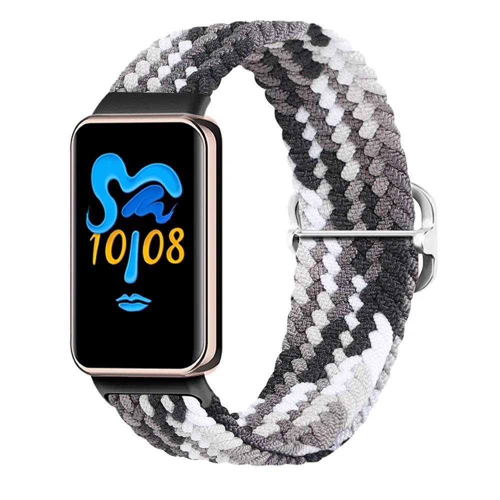 Elastic Nylon Solo Strap for Honor Band 9 Bracelet Women Men Loop Braided Wristband With Metal Clasp for Honor Band 10 Correa
