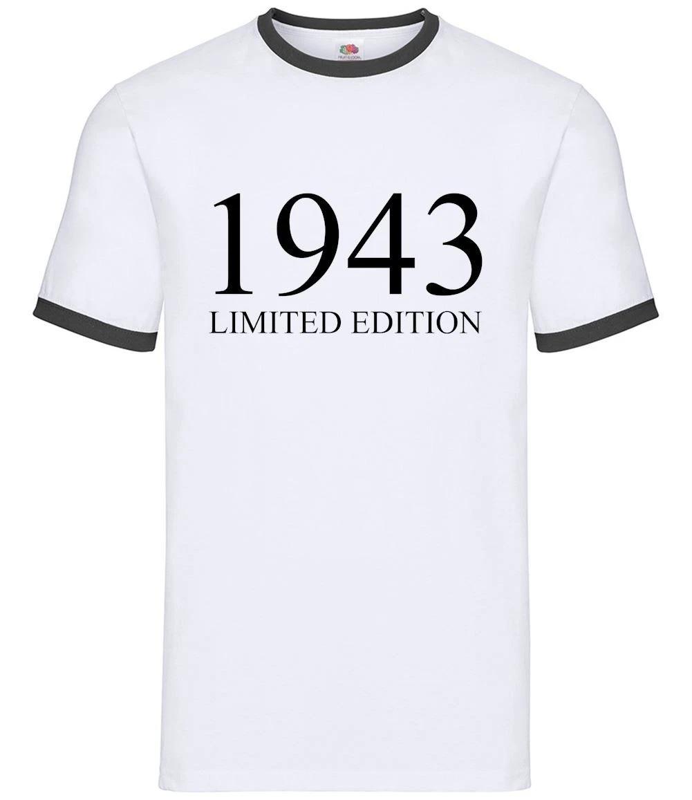 Limited Edition 1943 - Mens Ringer - Birthday Present 80th 80 Gift Age L