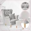 Gaja Wing Chair with Footstool Scandinavian Family Furniture Pigeon Ash