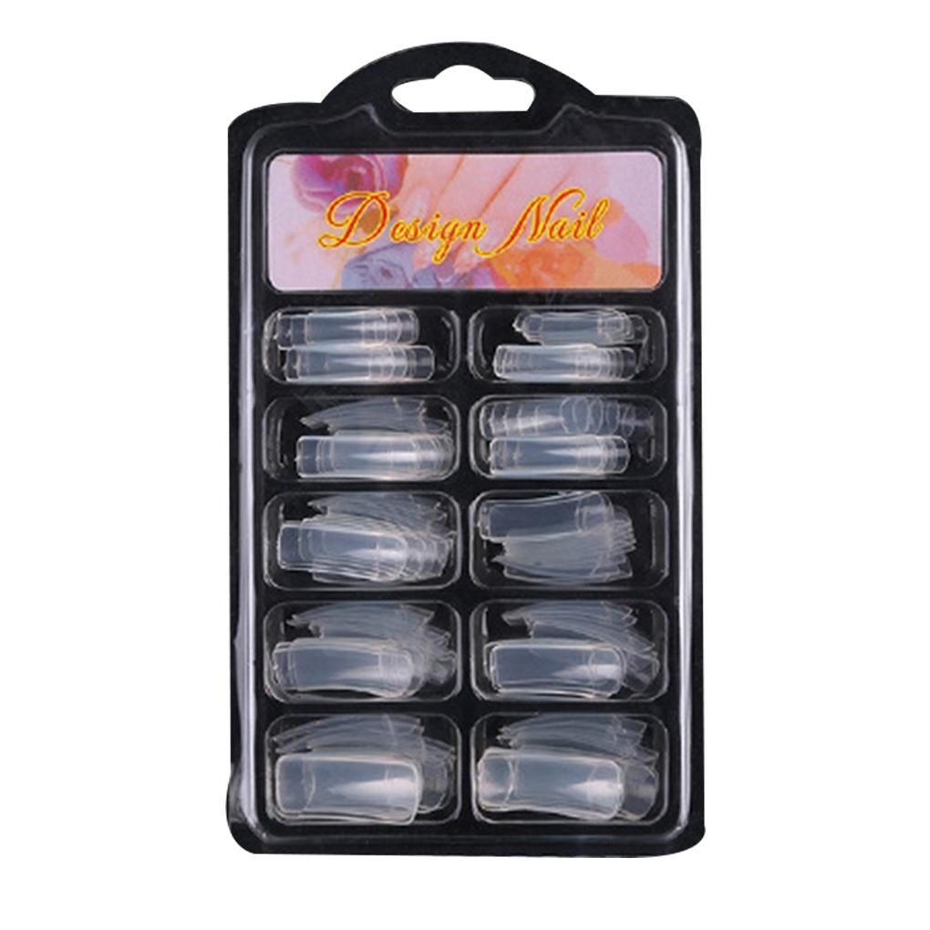 

100pcs French Plastic Fingernails Solid Color Full Half Cover False Art Tips Accessory 7-13cm