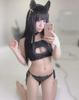 Anime Cartoon Cute Lolita Cat Girls Uniform Bra Brief Nad Neck Ring Set Cosplay Kawaii Women Sexy Lingerie Exotic Underwear