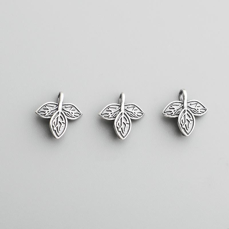 S925 Sterling Silver Leaf Handmade Bracelet Buckles & DIY Macrame Beading Materials