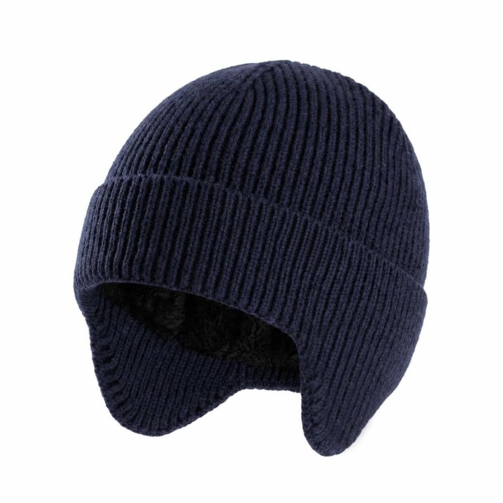 Windproof Knitted Hat Thickened Cold-proof Hat New Earflap Beanie Hat Unisex