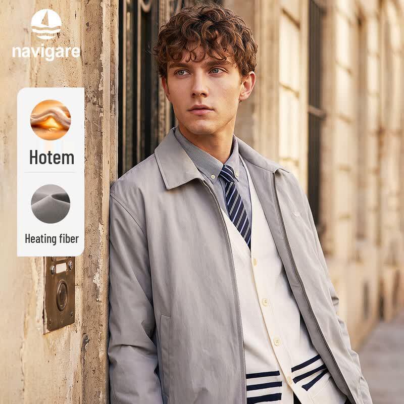 Navigare Men's Lightweight Warm Lapel Casual Jacket