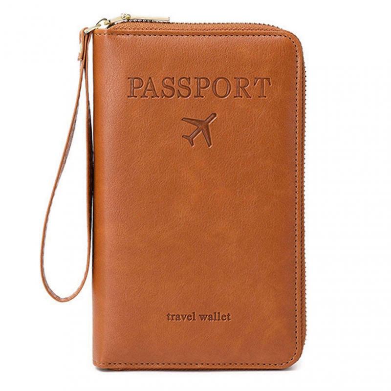 Multi-Functional RFIDs Passport Wallet Travel Passport Holder for  Men & Women colore azzurro