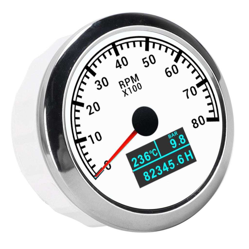 3-in-1-Tachometer Wassertemperatur Öldruck Kumulierte Betriebsstunden Anzeige Zeiger IP67 für Auto LKW Schiff