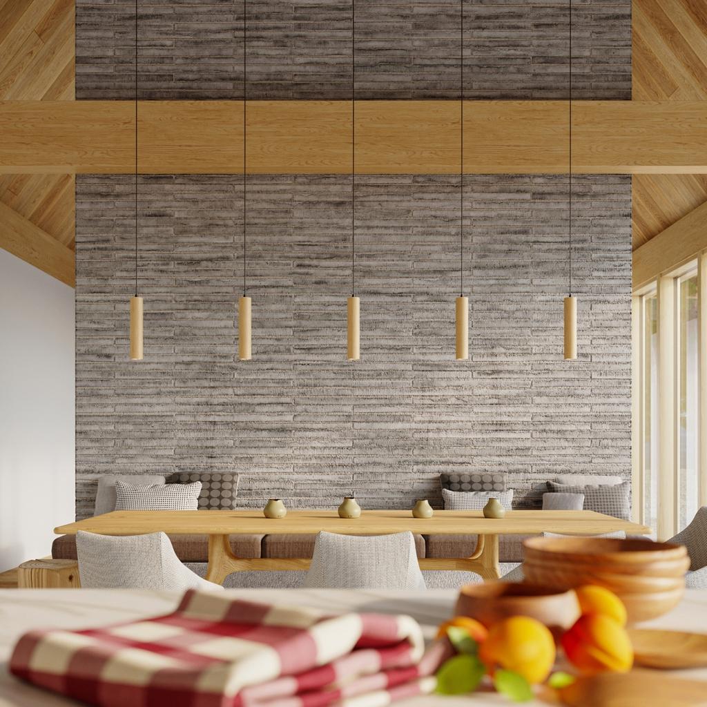 Lampa Wisząca Lino 3 Gu10 Naturalne Drewno Wood Sollux Sl.0638