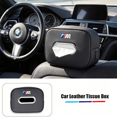 Microfiber Car Tissue Bag Hanging Vehicle Napkin Box For BMW G80 G07 G42 G14 G15 G16 E46 E90 F20 E60 F82 X5 X3 M2 M3 M4 M5 M6 M7 Z111