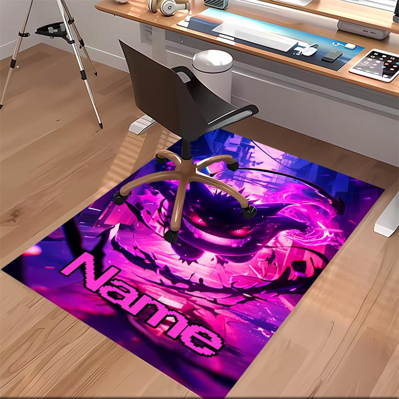 Custom Personalization Pokémon Gengar Print Area Rug - Soft, Washable Non-Slip Indoor Mat,Living Room,Home&Office Decorative Rug