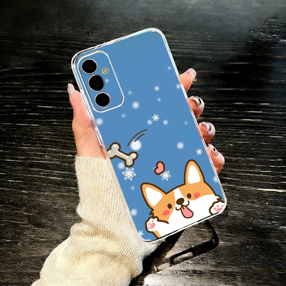 c-Corgi Pet Cute Dog Cartoon   Phone Case For SamsungA10,12,20,21S,30,31,40,50,51,52,70,71 Transparent Cover