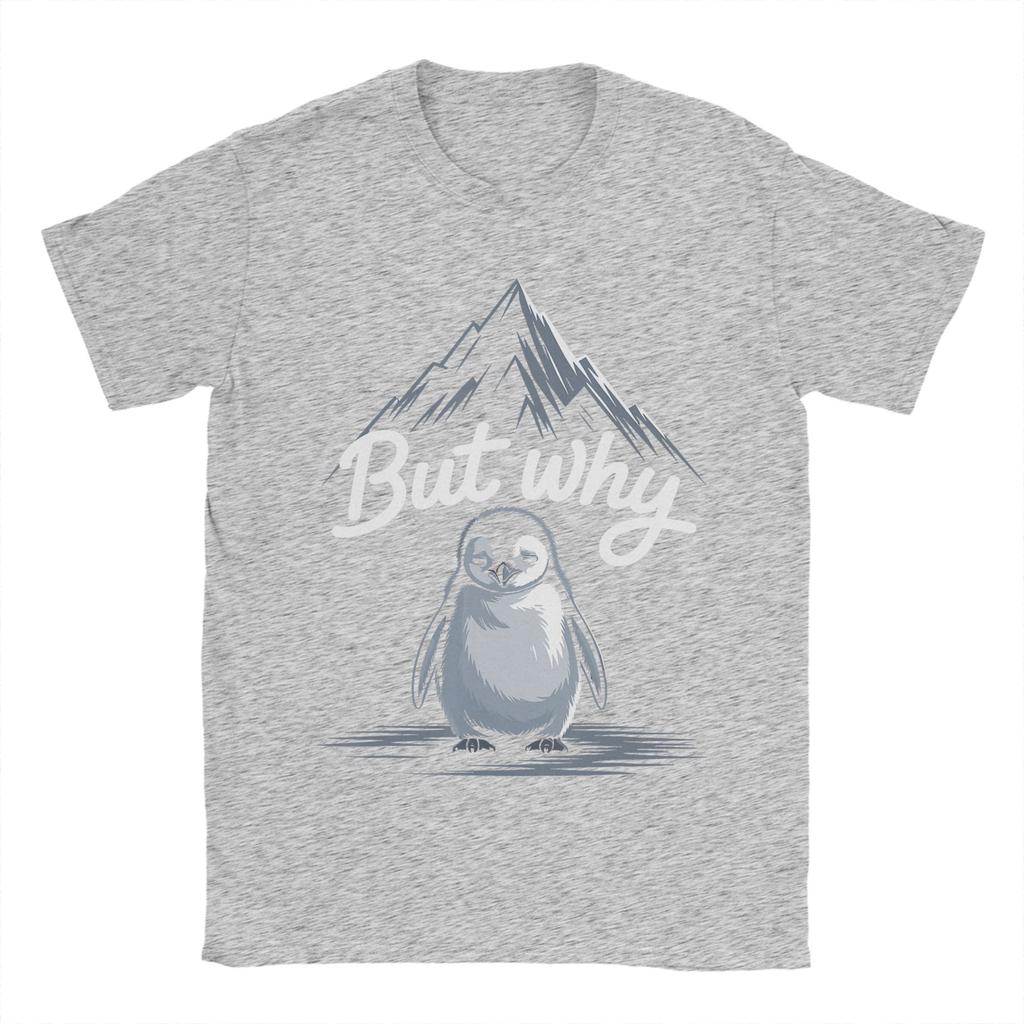 Trendy Nihilist Penguin ButWhy Mountain LonelyPenguin Cotton T Shirt For Couple Summer Vintage T Shirts Breathable Tees