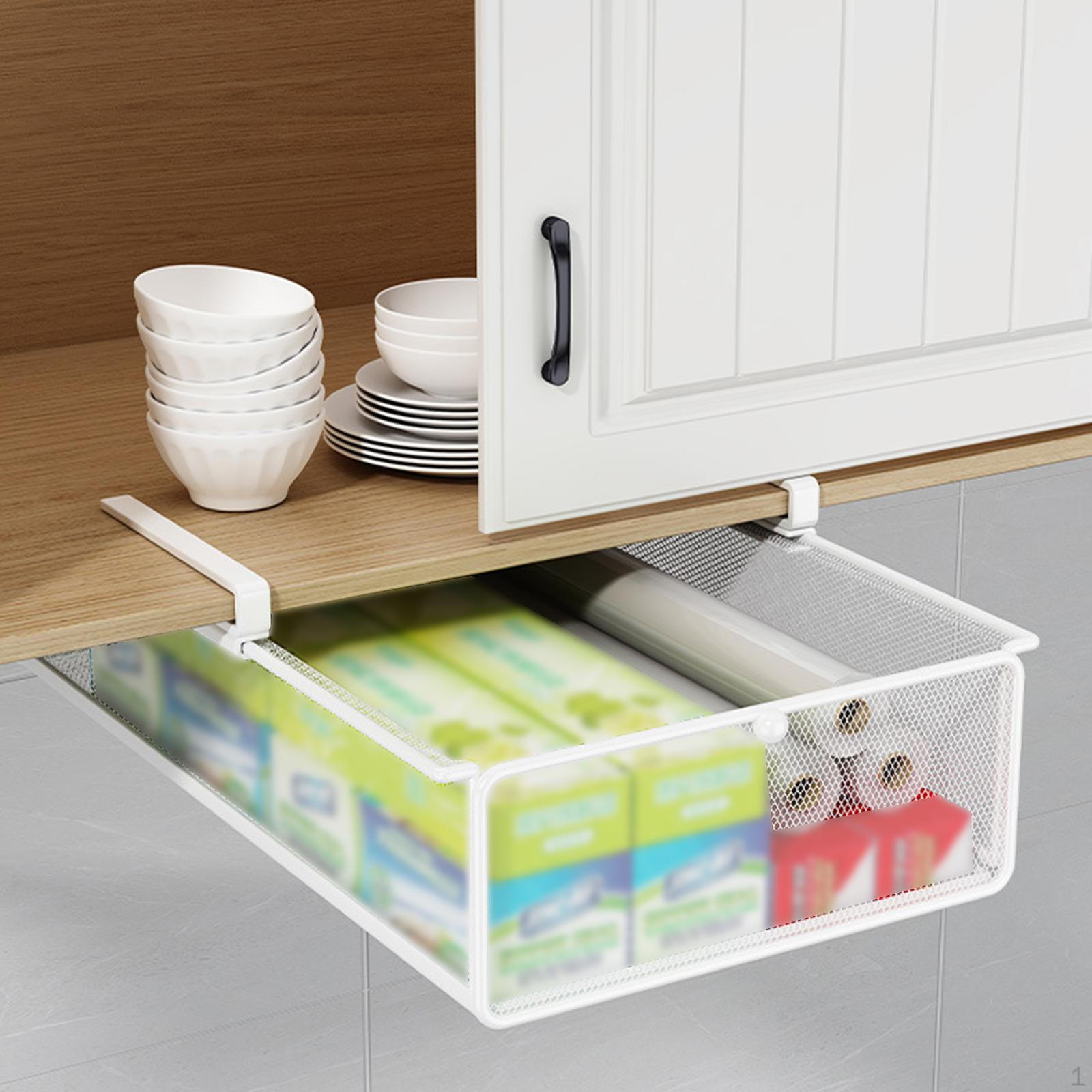 

Выдвижная подвесная корзина для хранения в гардеробе, проволочный органайзер для носков S White