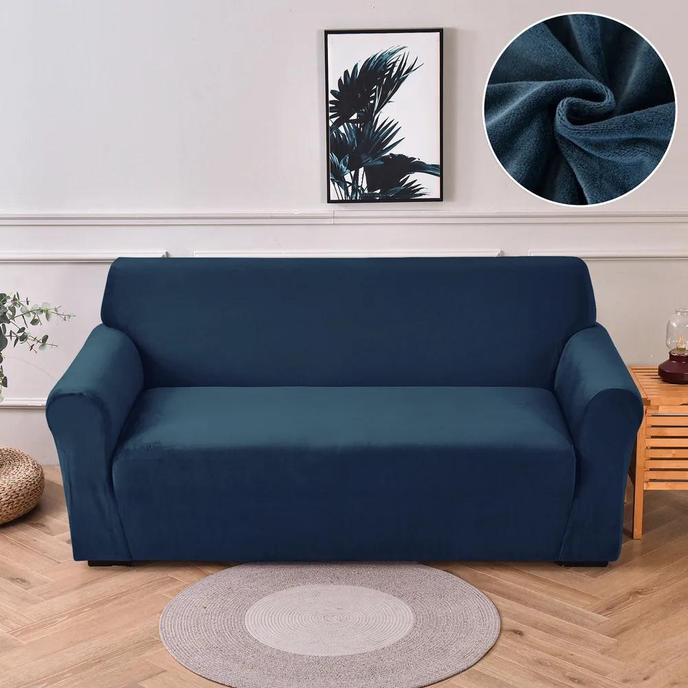 Nowe Pokrowce na Sofę z Aksamitnej Tkaniny do Salonu Elastyczny Miękki Pokrowiec na Sofę Wysokiej Jakości 1/2/3/4 Miejsca Nowoczesne Pokrowce na Fotel do Domu
