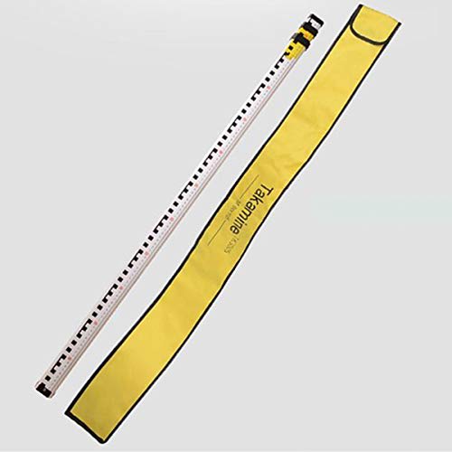 5m Aluminum Staff, Aluminum Frame, 5m, 5 Sections, Yellow/White, Telescopic Ruler, Millimeter Graduations, Aluminum RAB Cord Staff, 5m Measuring Tool