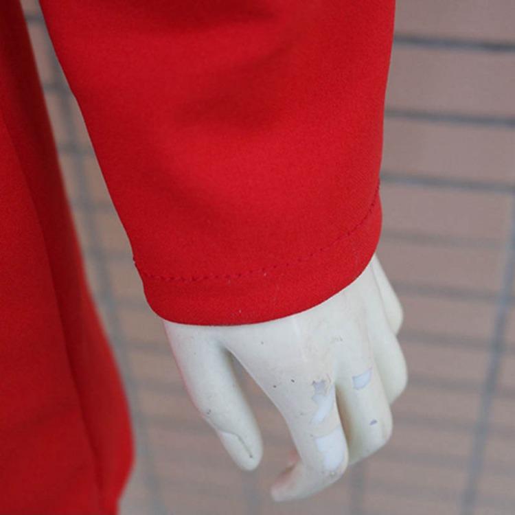 Damen Slim A-Linien Business Anzug Kleid Langarm V-Ausschnitt Knopf Uni Büro Mini Hüftkurzes Kleid