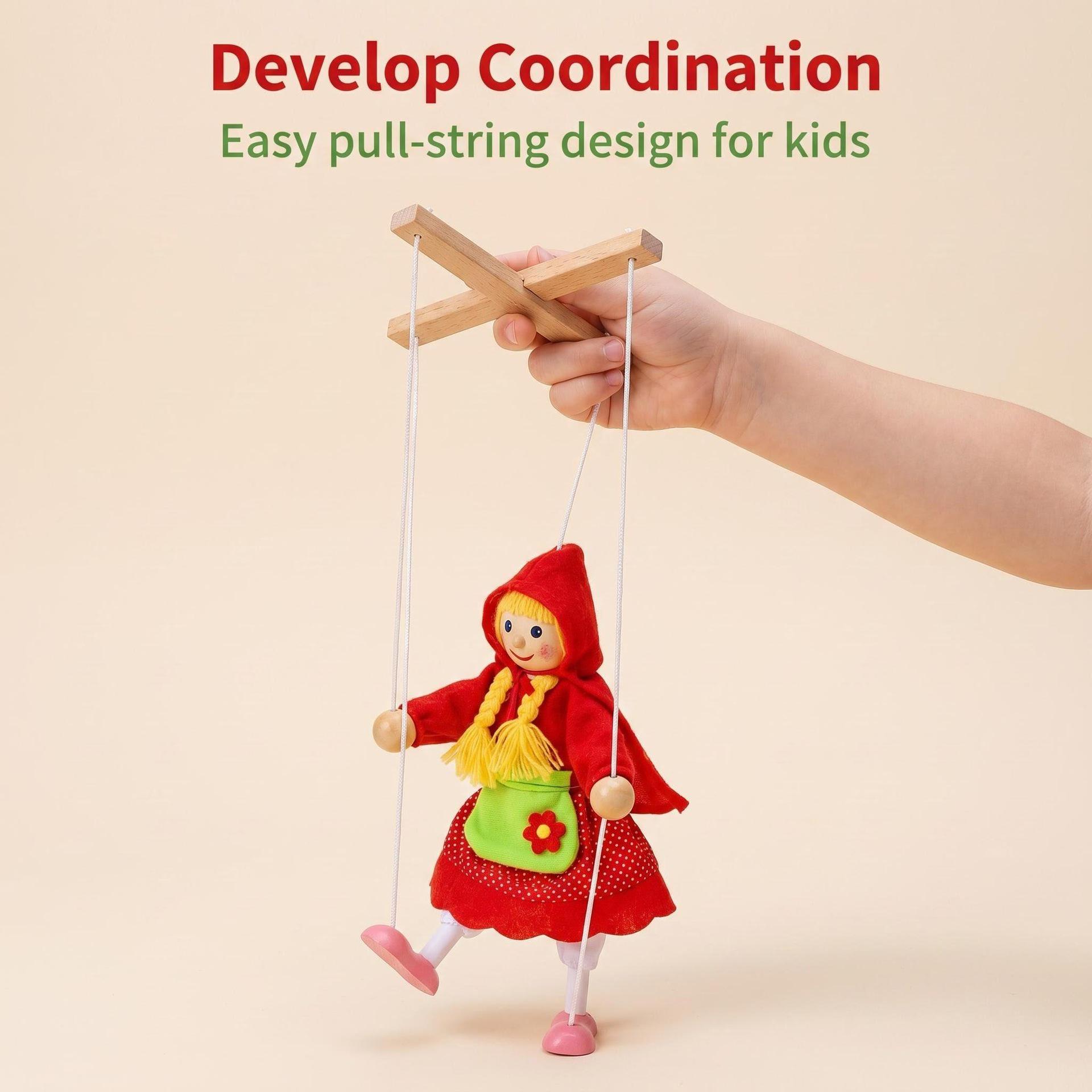 Interactive Little Red Riding Hood Marionette: Engaging Educational Doll with Movable Joints for Parent-Child Storytelling Little Red Riding Hood Marionette