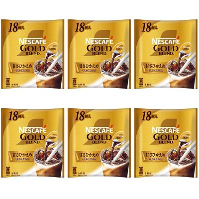 Nescafé Gold Blend Portion, Low Sweetness, 18 Count X 6 Bags, Iced Coffee, Concentrated, Diluted